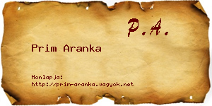 Prim Aranka névjegykártya